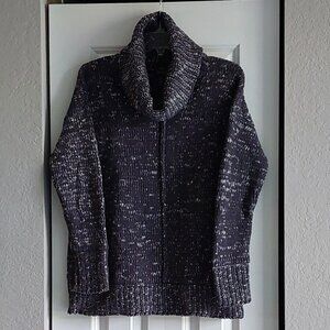 Jones New York Gray & White Long Sleeve Cable Knit Sweater Women's Size S